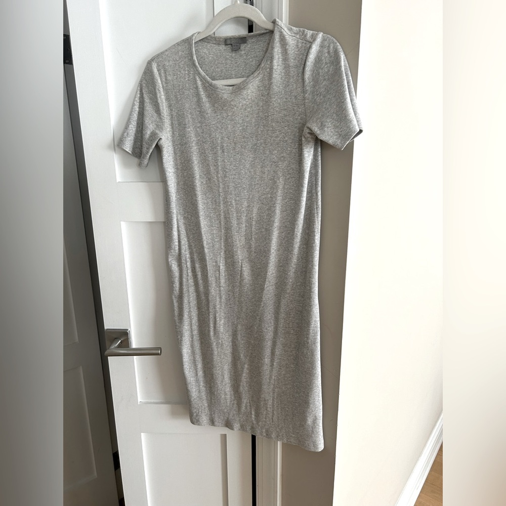 COS (like new) - ribbed cotton tshirt mini dress in Grey XS 0/2